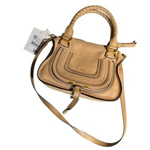 Chloé Small Marcie Leather Satchel One Size, MILKY BROWN 281 - NEW